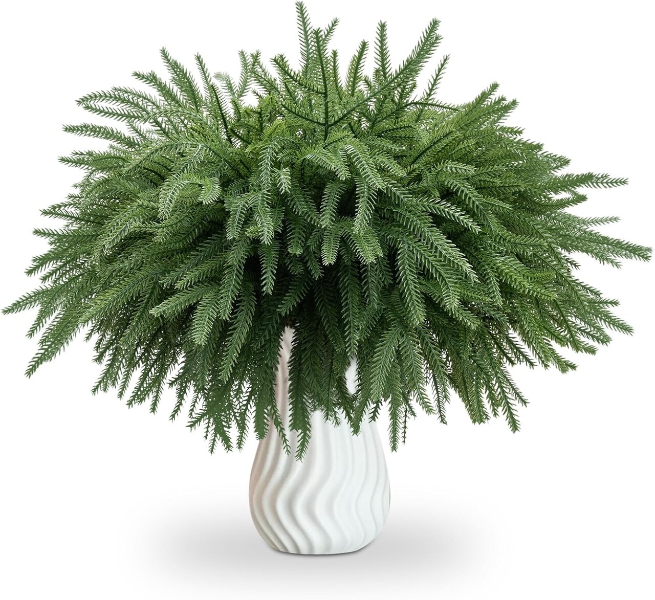 Christmas Artificial Green Plants Branches Faux Greenery Stem (Green) 1"D x 1"W x 18"H